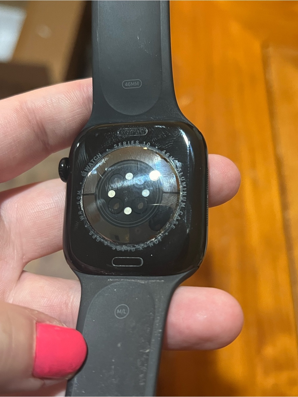 Apple Watch Series 10 46mm with Black Sport Band and Black Case - Picture 8 of 12